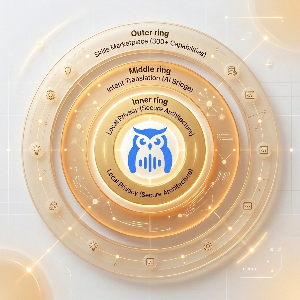 Owlfy AI 语音助手架构:技能广场、意图翻译与本地隐私层